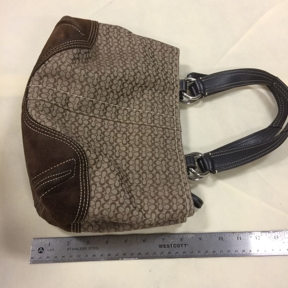 Vintage two tone brown coach handbag - Picture 3 of 8